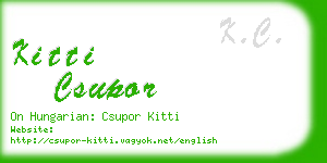 kitti csupor business card